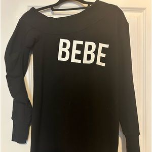 Bebe Sweater Mini Off One Shoulder Dress